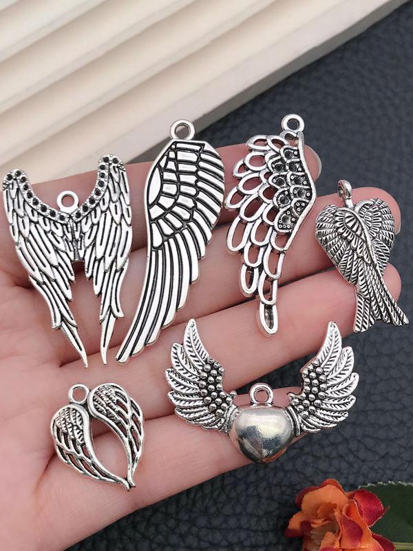 Mixed Style Angel Wing Design Pendant, Fashionable Jewelry Accessories for Bracelet & Necklace & Earrings Making, DIY Jewelry Making Accessories 2