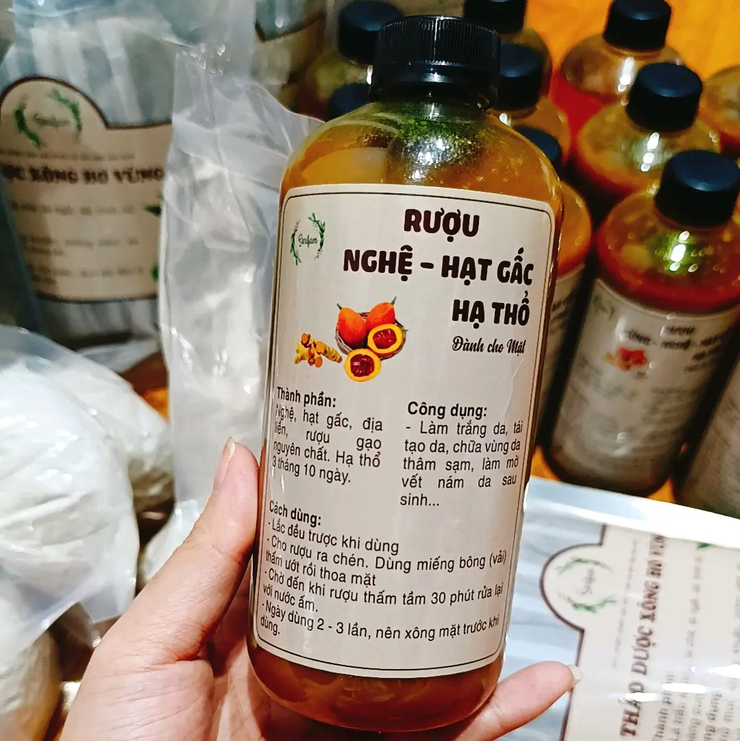 [2chai tặng xông mặt] Cốt nghệ gấc hạ thổ thoa mặt