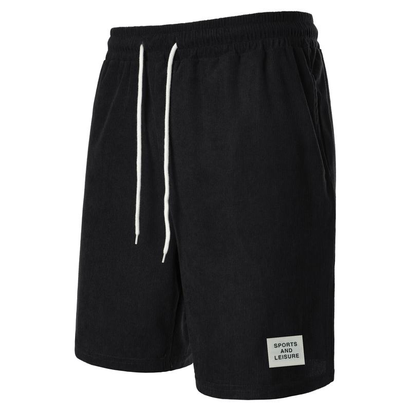 Product Introduction of 2025 Summer new solid color lace-up sweatpants corduroy simple quarter shorts men's shorts casual pants spot selu  ar  kargo mens  jeans 30