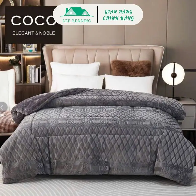 Chăn lông thỏ COCO LEE BEDDING cao cấp kích thước 2mx2m3 siêu ấm áp - Chăn lông sang trọng, mềm mịn