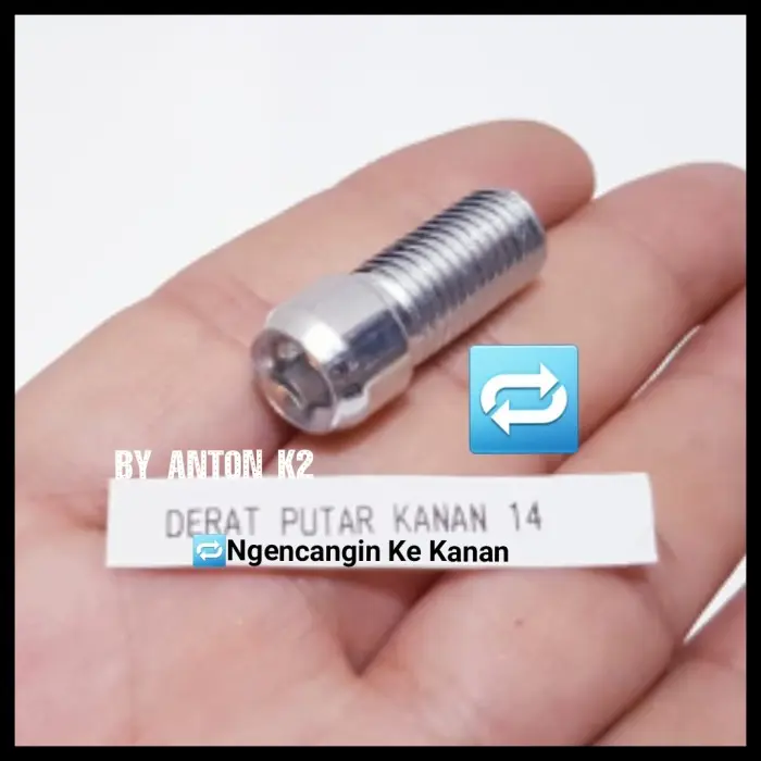 BAUT/SEKRUP MUR SPION TOMOK DUCATI/CIRCUIT/CIRKUIT/RIZOMA/TOMOK V2 V5 - UKURAN BAUT 12, Drat Putar Kiri 3