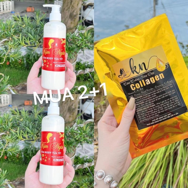 COMBO 2 CHAI KEM BODY TỬA TẾT HỔ TRỢ BẬT TONE DA KỊP TẾT (2 CHAI TỬA TẾT + 1 TẮM TRẮNG KIM NGÂN )