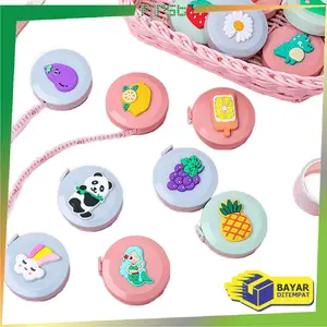 [COD] FH C642 Meteran Baju Gulung Kecil Motif Karakter 150CM Dua Sisi Portabel Praktis