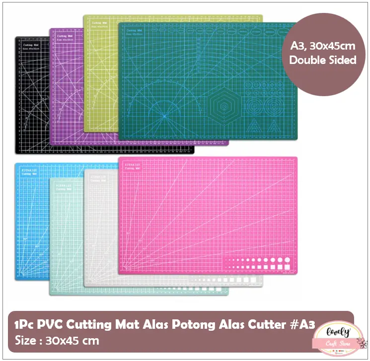 LovelyCraftStore | Cutting Mat A3 uk 30x45cm bolak balik, tebal 3mm, self healed