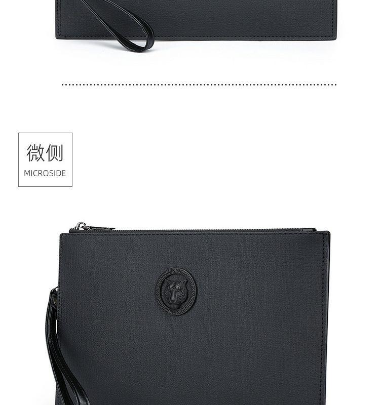 Product Introduction of New Men's Clutch Large Capacity Soft Leather Clutch Envelope Package Trendy Briefcase Business Men's Bag Live Supply 11