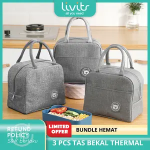 3 PCS TAS BEKAL ANTI AIR | 3 IN 1 LUNCH BAG | TAS BEKAL | THERMAL INSULATION LUNCH BAG Makanan