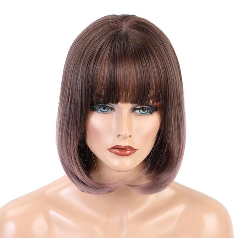 12 inch Heat Resistant Synthetic Womens Ombre Bob  for Daily Ombre Brown 3