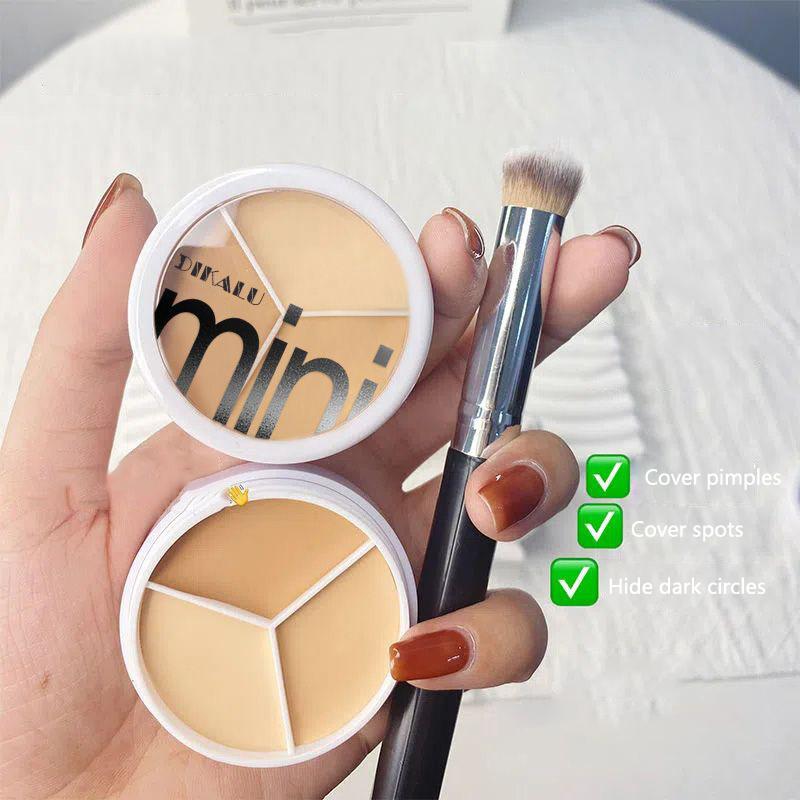 Product Introduction of 3Color Concealer Full Covers Dark Circles Acne Marks Spots Tear Furrows Concealer Cream Brighten Face Even Skin Color Foundation 2