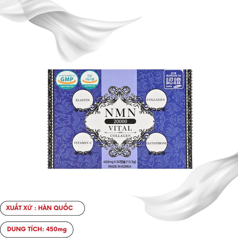  1 Hộp Viên Uống NMN 20000 Vital Collagen Hàn Quốc  SP001274 