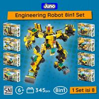 Gambar Mainan Balok Juno 8615 Engineering Truck Robot 8in1 Mainan Robot - 1 Set (isi 8 Box) dari Juno Toys_NEW Kota Surabaya 1 Tokopedia