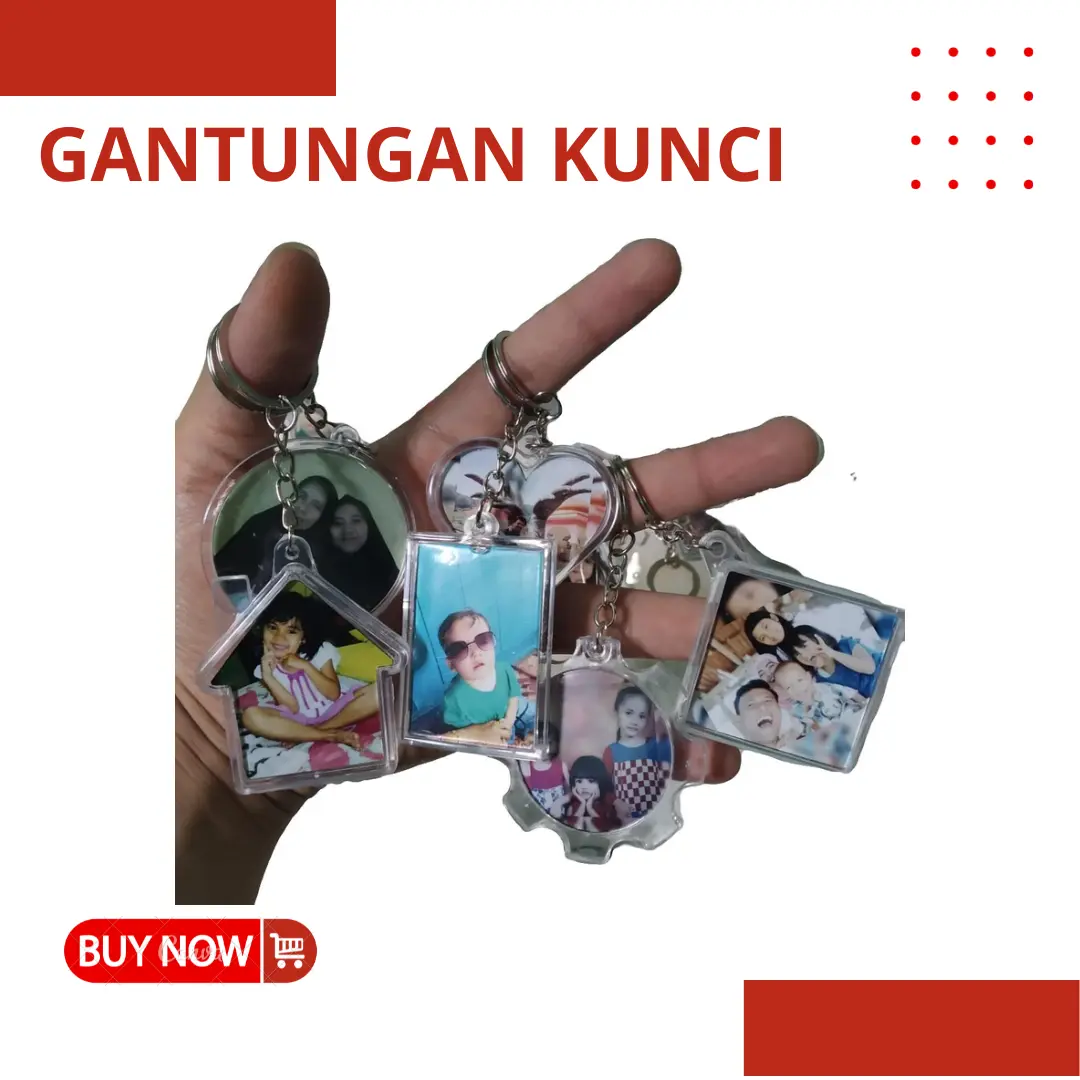GANTUNGAN KUNCI CUSTOM / GANCI AKRILIK KOTAK, BULAT, LOVE, RUMAH MURAH CUSTOM KARAKTER FOTO
