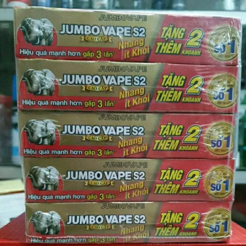 lốc 5 hộp nhang muỗi jumbo ít khói cháy lâu hết xua muỗi hiệu quả