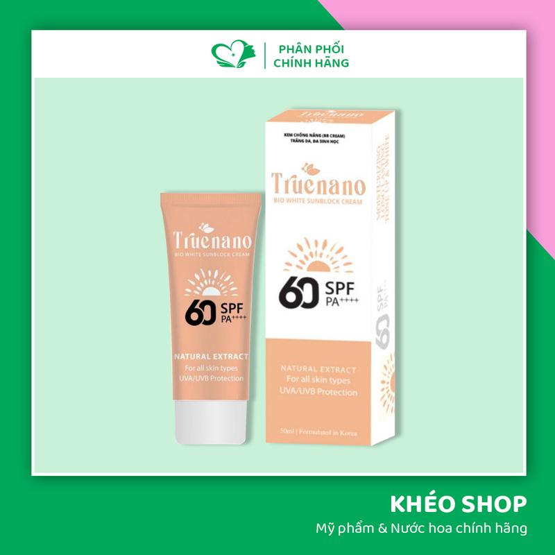 Kem Chống Nắng Che Khuyết Điểm Truenano Bio Sunblock Cream SPF 60 PA++ BB Cream - 50ml