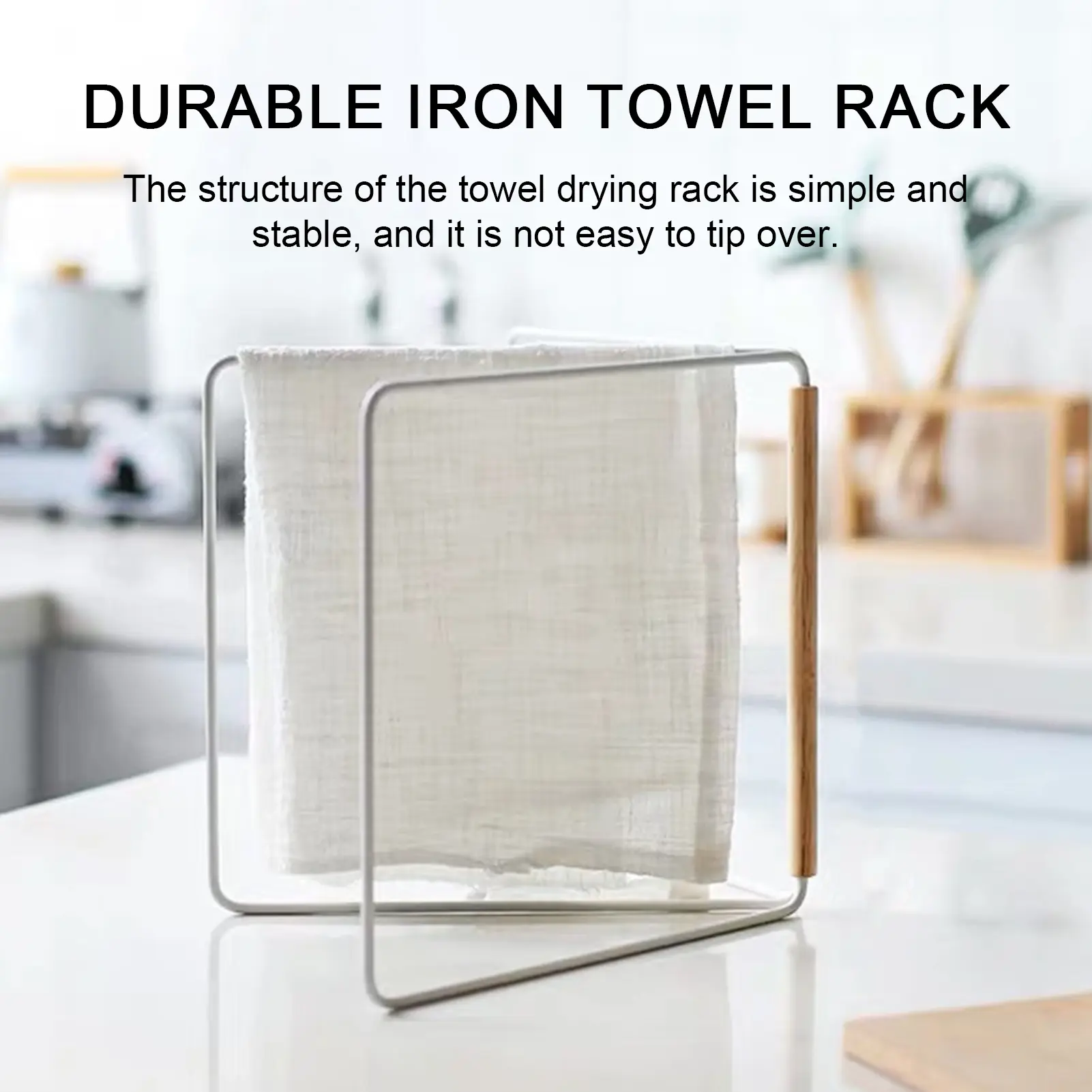 Neilittxi Bathroom Towel Drying Rack Multifunctional Vertical Folding Towel Rack Prevent Turning Over Kitchen Rag Hand Towel Storage Shelf Household Supplies
