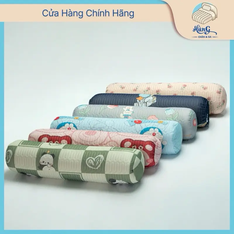 Combo vỏ gối ôm điều hoà màu sắc đẹp chất mát ,ruột bông gòn bên trong cao cấp :35 x 1m nặng 1,5kg