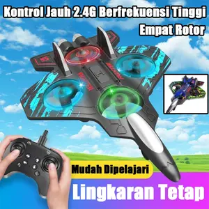Drone Pesawat  Remote Control, Anti Jatuh & Anti Benturan, Quadrocopter, Lampu Keren, Aksi Akrobatik, Mainan Edukasi Remote Control Anak