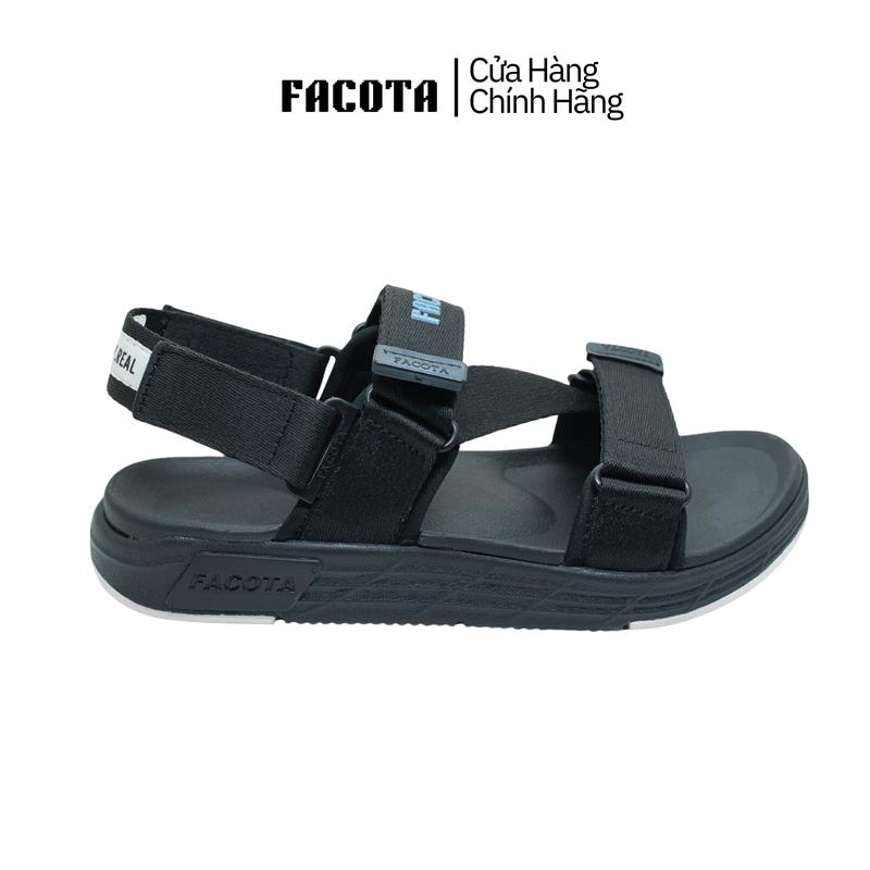 Giày sandal nam nữ unisex đi học quai ngang Facota FC01 Sport  đế cao 3 phân Cao Su Đế Bằng Mũi mở Mũi mở