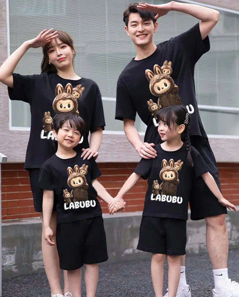 [ Xưởng Xả Kho ] Áo gia đình  LABUBU dễ thương , Áo gia đình LaBuBu 3 người, Áo gia đình 4 người - Áo thun Cotton -Áo thun nữ  quần  áo  gia  đình set  combo  đồ  gia  đình  ba  mẹ  và  bé