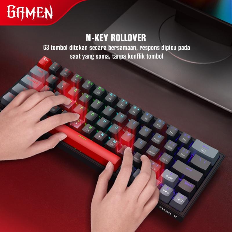 Product Introduction of (LIVE EXCLUSIVE BAIMWONG) GAMEN Titan V Keyboard Gaming Mechanical 60% Layout Pluggable RGB Light Original - Garansi 1 Tahun 44