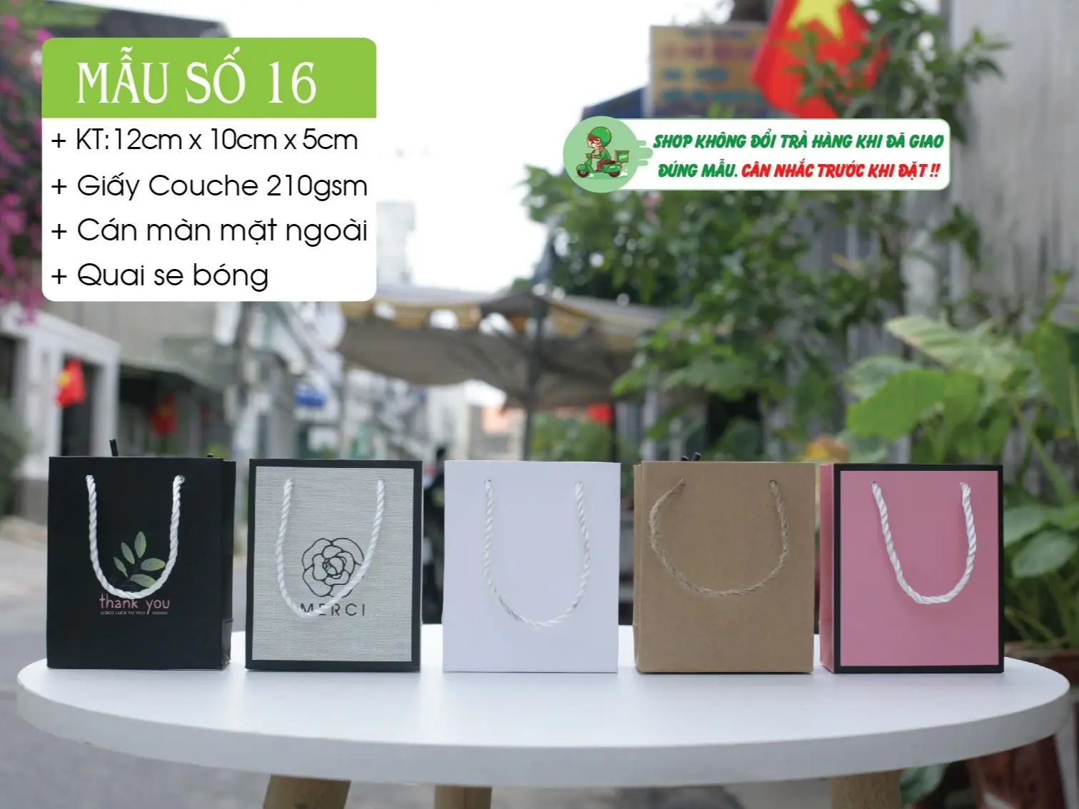 Combo 50 cái - Túi giấy size mini đựng mỹ phẩm quà tặng - Mẫu số 16