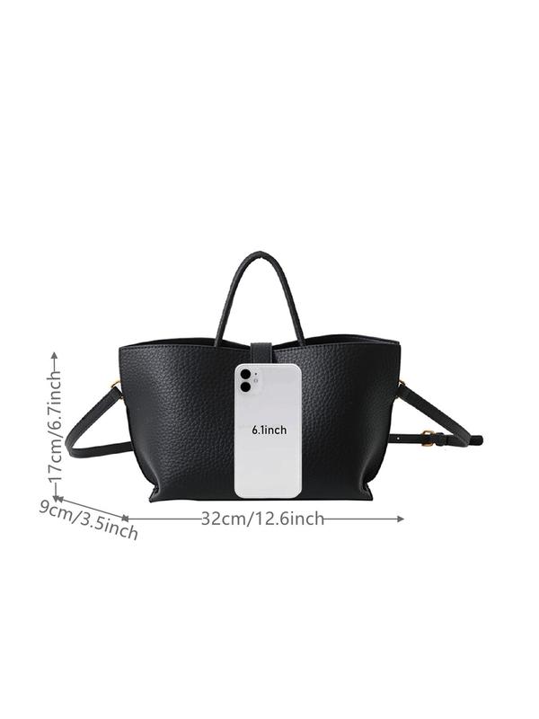 Women's Solid Color Shoulder Bag, Fashionable PU Leather Crossbody Bag for Daily Used, Casual Trendy Versatile High-quality Daily Commuting Bag 1