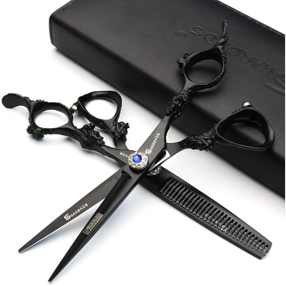 sharonds Hair Scissors 6-inch Hair Scissors Set Hair Stylist Professional Hair Scissors Barbershop Hair Scissors Styling Tools (Scissors Set) Haircare Heatless