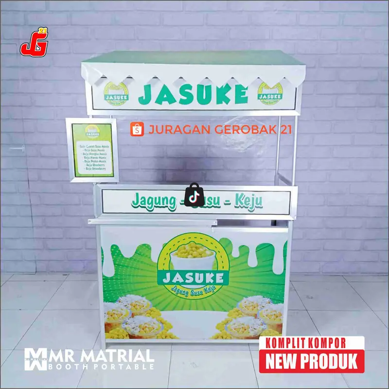 Booth Portable Komplit Kompor Gerobak Meja Lipat bongkar pasang 1