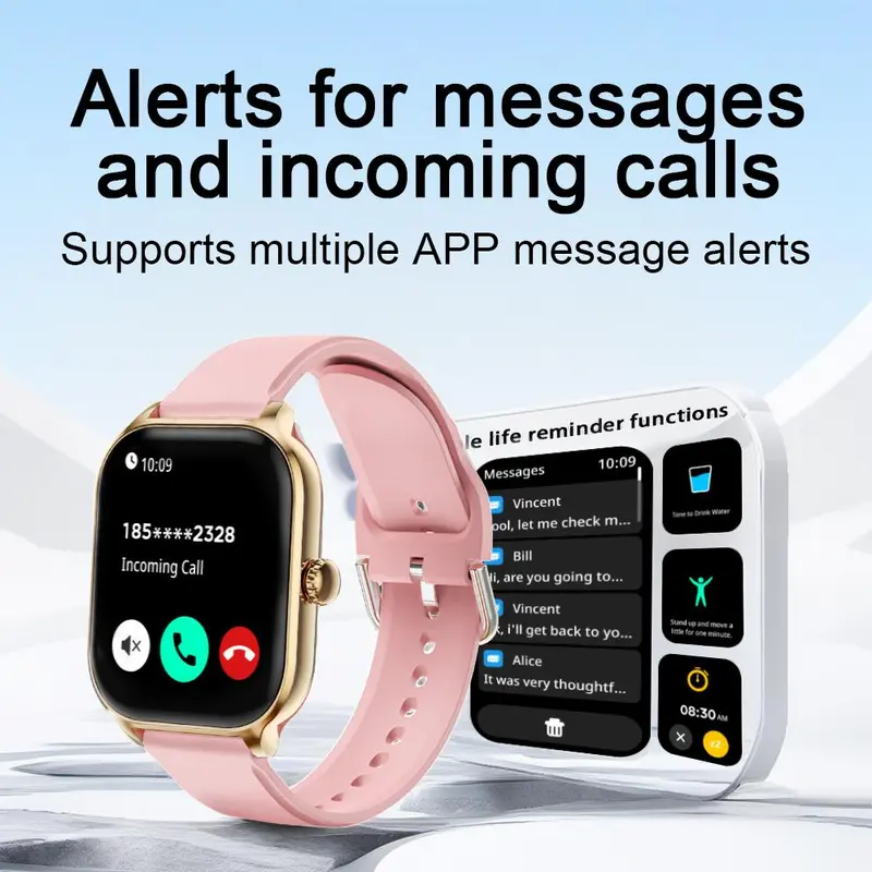 Multifunctional Smart Watch, Fashion Digital Watch with Wireless Calling Function, Sports Watch with 100+ Sport Modes for Men & Women, Wearable 6