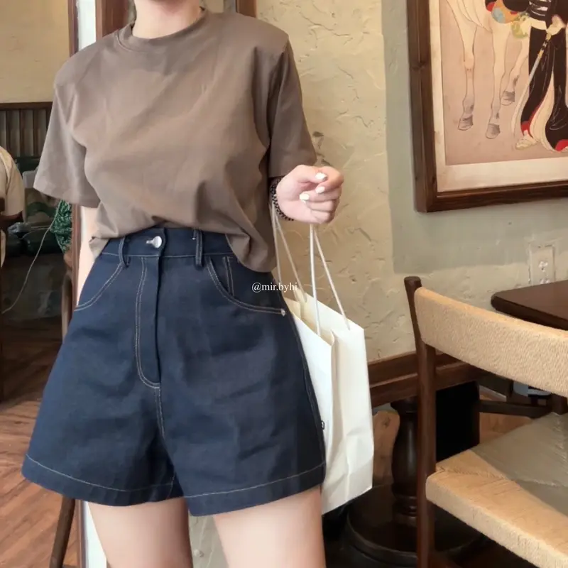 Quần đùi vải jean Pants | JEAN SHORTS | mir.byhi Nữ Denim 3