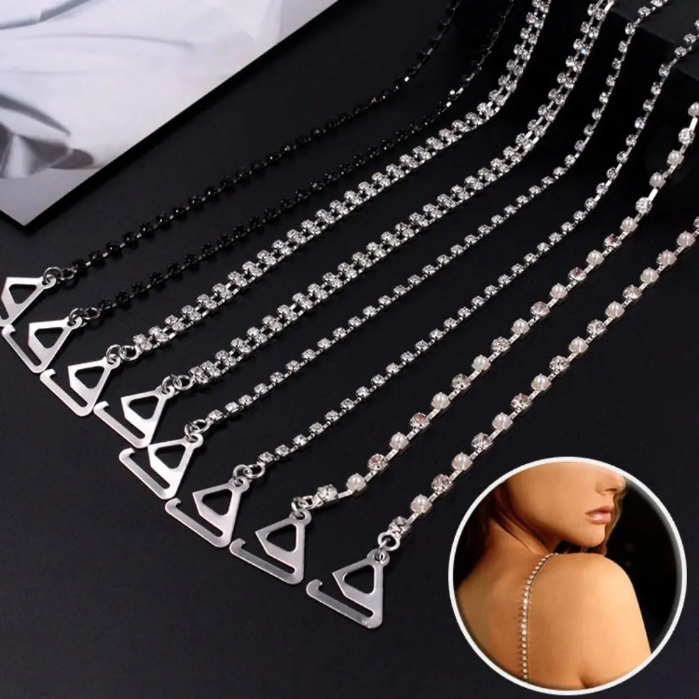 Áo Ngực đính đá chống trượt, thời trang, dây đeo vai có thể điều chỉnh, kim loại, phụ kiện đồ lót nữ, dây đeo đồ lót, chống trượt, sáng bóng