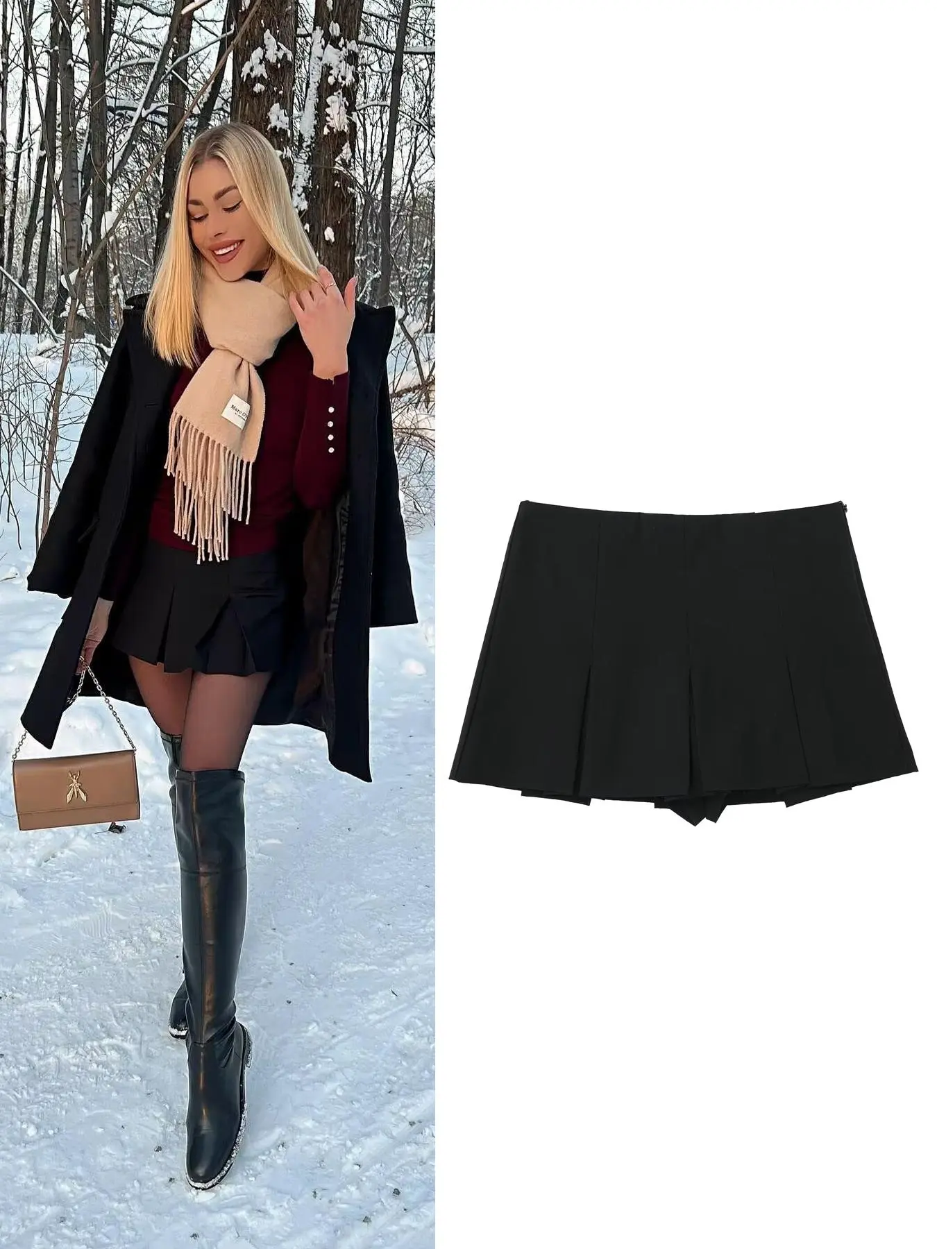 Women's Solid Preppy Fashion Pleated Skorts, Fashion Casual Shorts for Daily Outdoor Wear, Women Bottoms for Summer Spring Fall, Summer Clothes for Women
