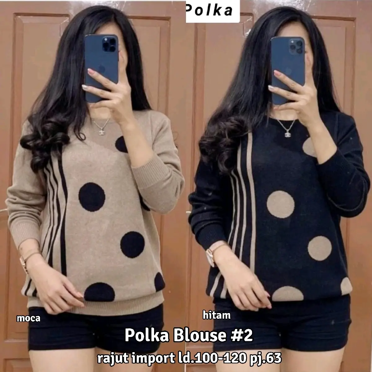 blouse rajut import premium Knitwear Atasan Wanita Sweater Panjang