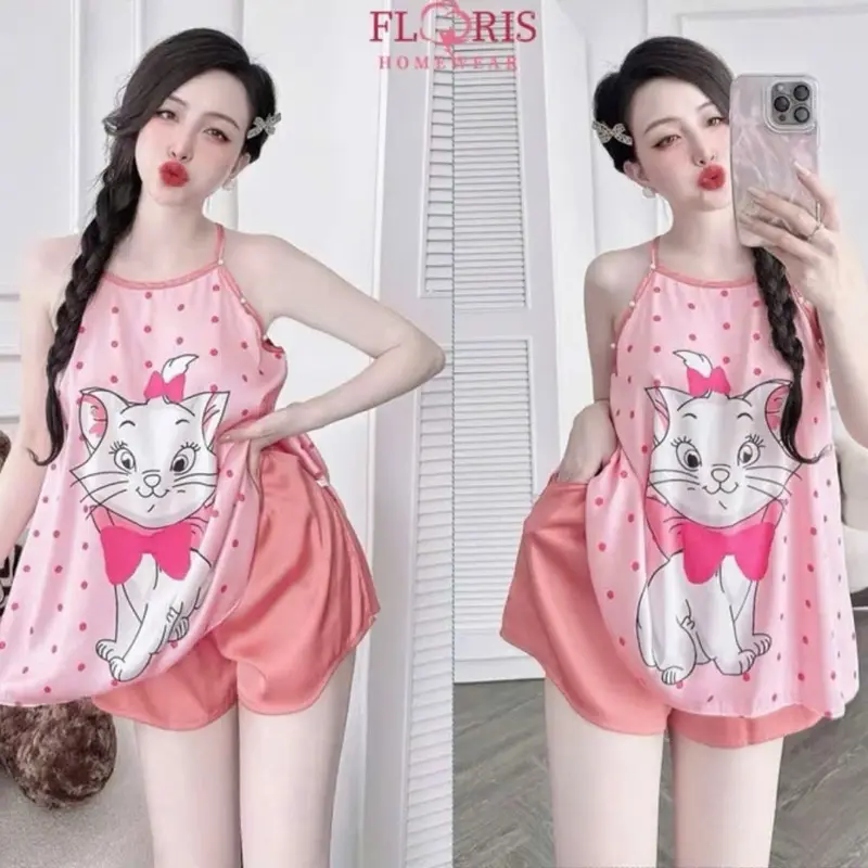 [40-85kg]Séc đồ bộ yếm chất vải lụa phi lụa l1 dành cho nữ trong dịp hè ! | BigBuy360 - bigbuy360.vn