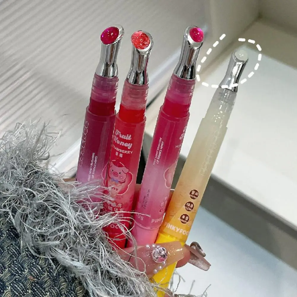 Fruit Honey Translucent Lip Essence Honey Moisturizing Lip Oil Peach Hydrating Fruit Lip Oil