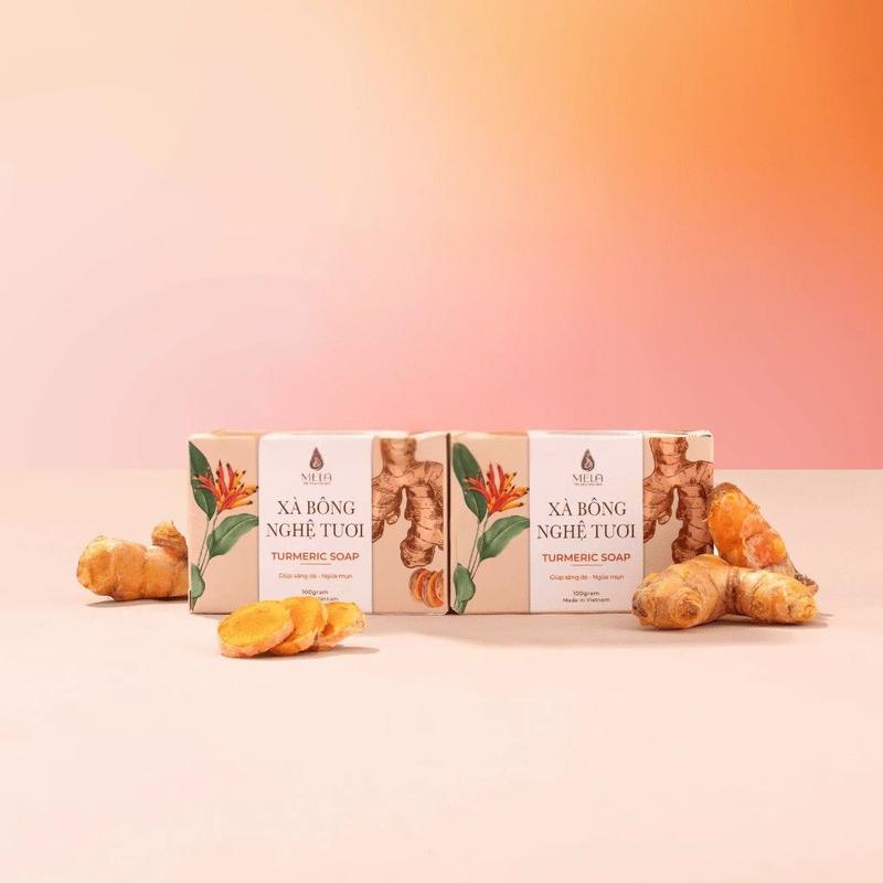 Combo 2 Xà bông nghệ tươi Mela - Giúp sáng da và ngăn ngừa mụn ML52