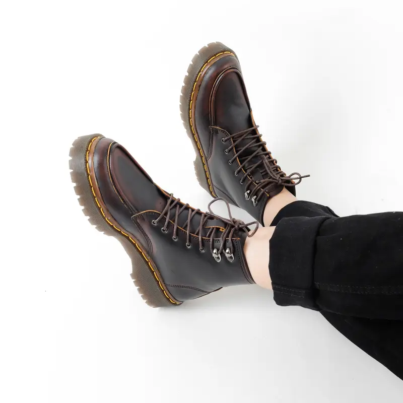 Sepatu Docmart Wanita Boots Kulit Bros Up Hitam Shoes sepatukarnaval cewek 0