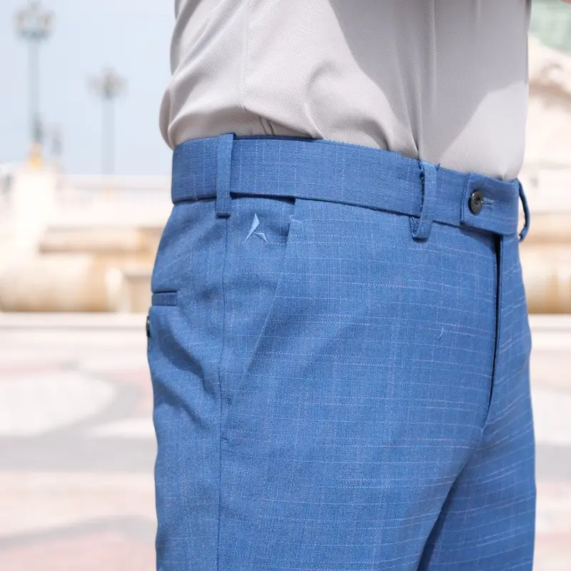 Quần âu nam kẻ cao cấp, có chun cạp Menswear 7