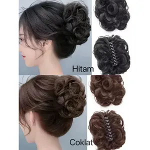 Rambut Palsu Cepol Keriting sanggul rambut  Wanita Korea / rambut palsu sanggul hitam coklat