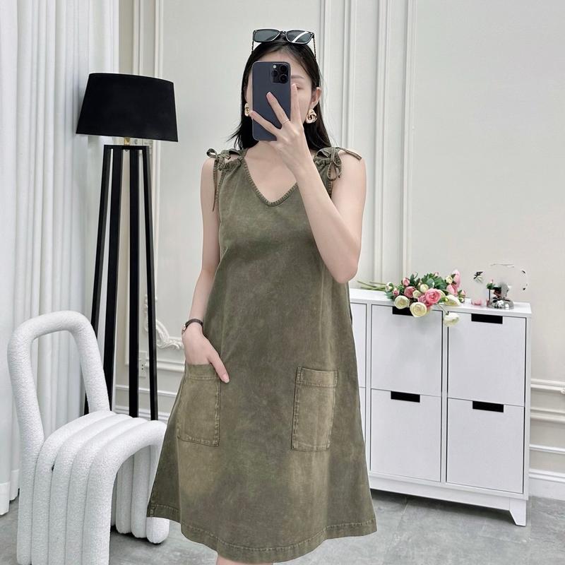[SALE GIỮA THÁNG] Váy Foom Dáng A WASH Cổ V Kiểu Cột Dây Nơ Chất Conton 2 Chiều Mềm Mịn Nữ Nhung Voi Dress Women (WASH V_CỘT DÂY)