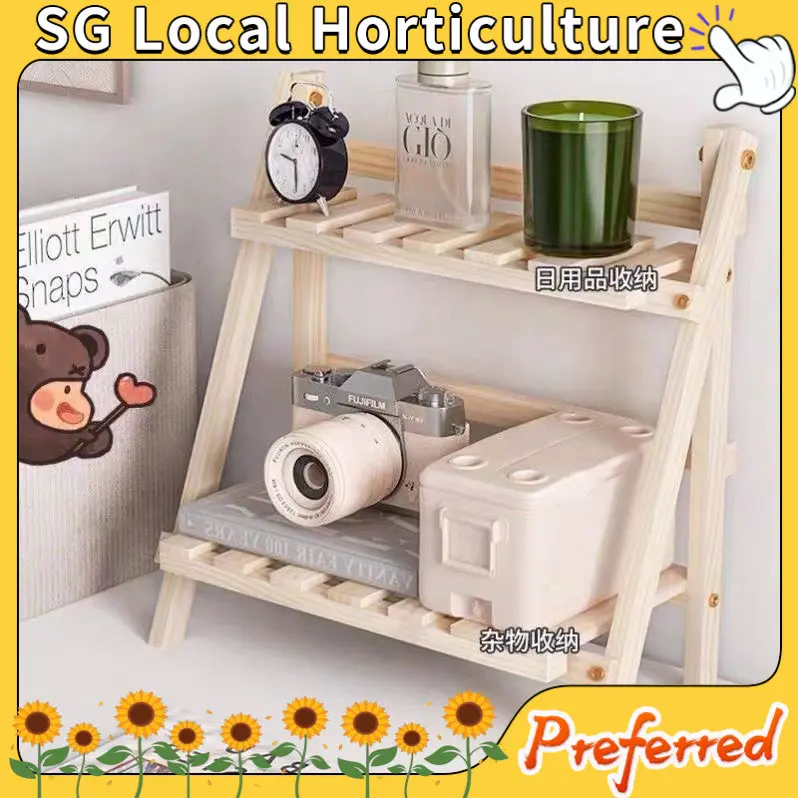 【SG Local Horticulture】Multi layer succulent plant flower rack foldable and installation free dormitory indoor storage rack desktop gardening rack 27526435537