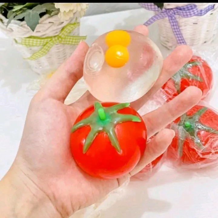 MAINAN SQUISY BOLA PENCET ANAK,STRESS BALL SQUISY TELUR BUAH/MAINAN SQUISY BUAH LEMPAR SQUISI SPIDERMAN Toys