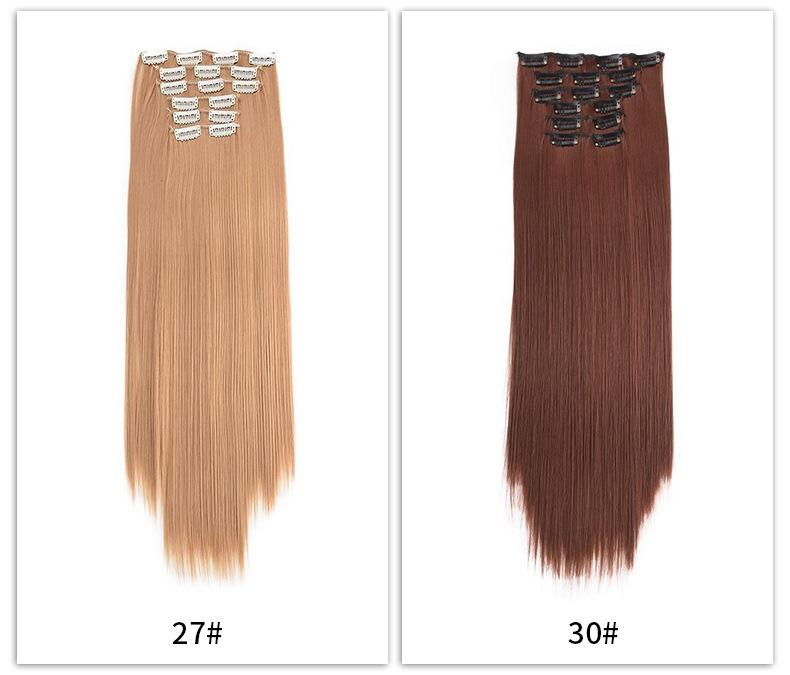 Product Introduction of แผ่นแปะผมสำหรับวิกผม ชุด 6 ชิ้น ผมยาวตรง ยุโรปและอเมริกา การ์ด 16 ใบ วิกผมตรงจุดปริมาณมาก 13