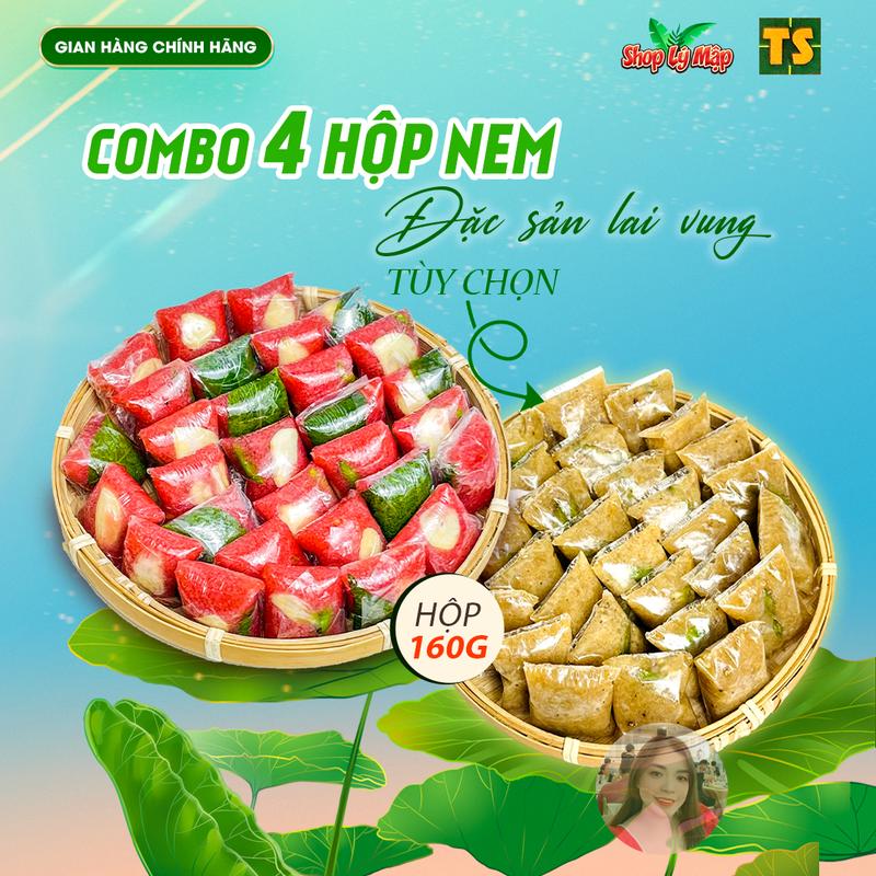 Combo 4 hộp Nem Chua Lai Vung Đồng Tháp 160g/hộp - Thực phẩm sạch hữu cơ 0