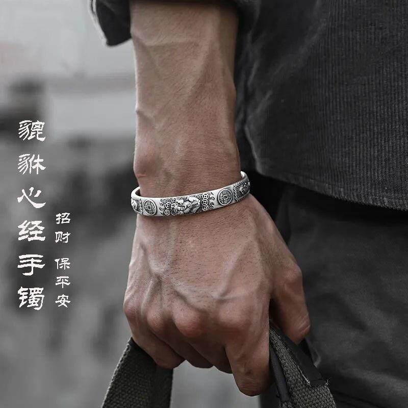 Product Introduction of Vòng tay mở Trang Sức Bảo Vệ Pixiu dành cho nam giới, thời trang mới, phong cách Trung Quốc, Retro, Thần may mắn, Quái vật, hàng ngày, tiệc bình thường, tiệc, đồ trang sức cổ tay đa năng, quà tặng nam giới 19