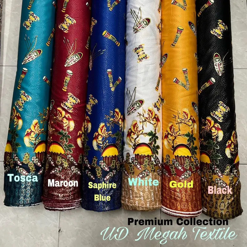 (Part X) Kain Batik khas Papua mewah Foil Gold Pria Wanita (lb120) Harga per meter cck Gamis Kebaya atasan hem couple dll 0