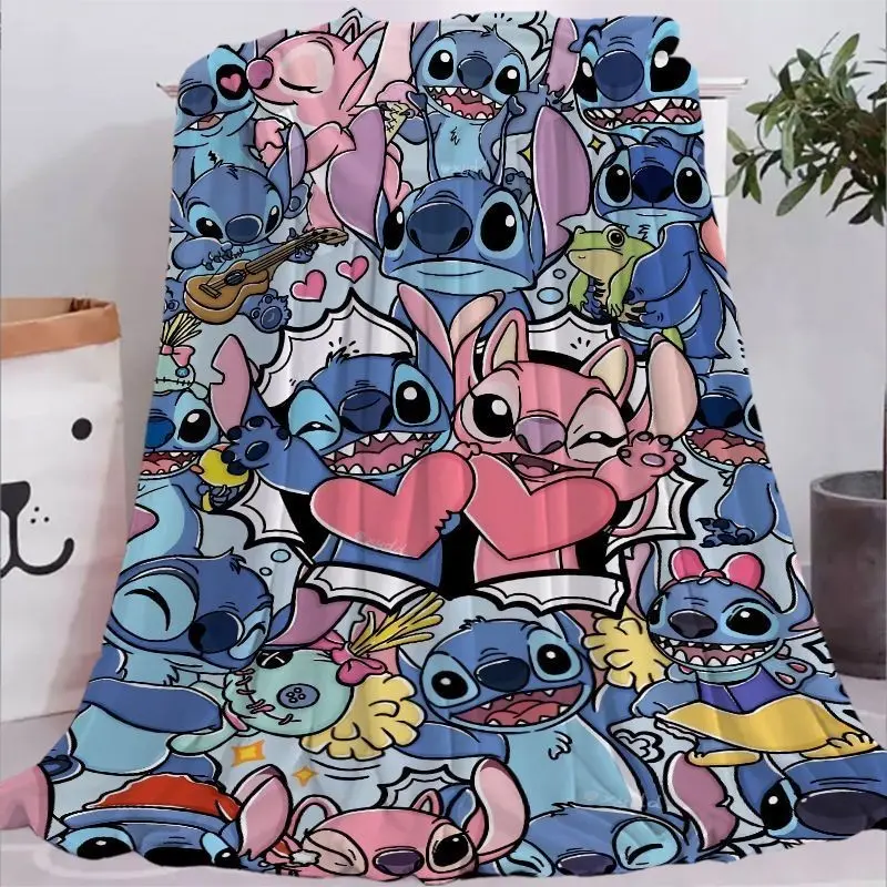 Stitch Nap Blanket Cute Landscape Cartoon Anime Flannel Blanket Office Nap Sofa Cover Blanket Air Conditioning Blanket