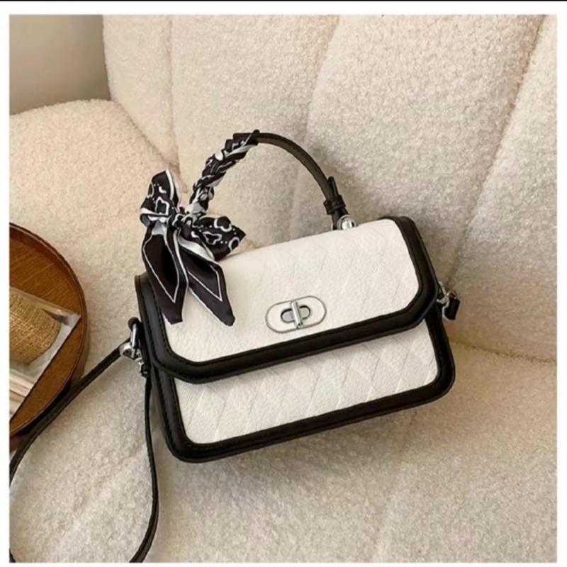 Túi xách đeo vai đeo chéo có khăn quấn tay khoá T xoay - Bag nữ Giọt Nước