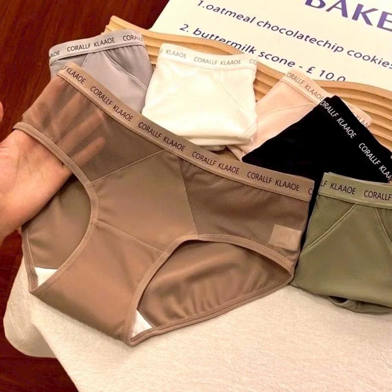 Combo 5 Quần lót nữ su lạnh cotton women cạp chữ trẻ trung chất mềm mát M54. 5