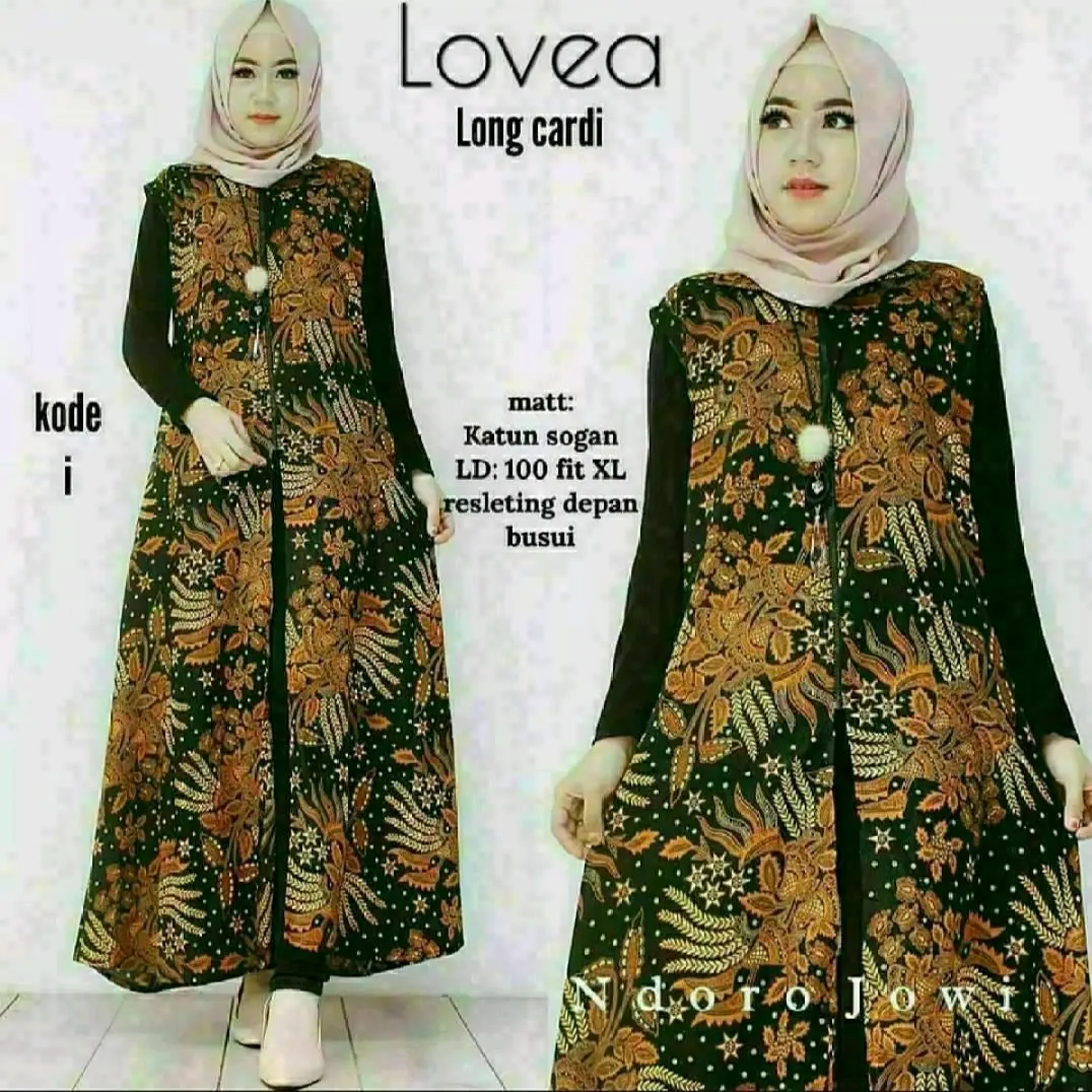 longcardy_ outer_ batik panjang terviral Polka Dot
