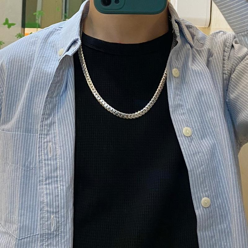Product Introduction of Dây chuyền titan nam màu bạc đẹp kiểu dáng basic phong cách unisex hiphop không gỉ  MDSTORE DC10 6